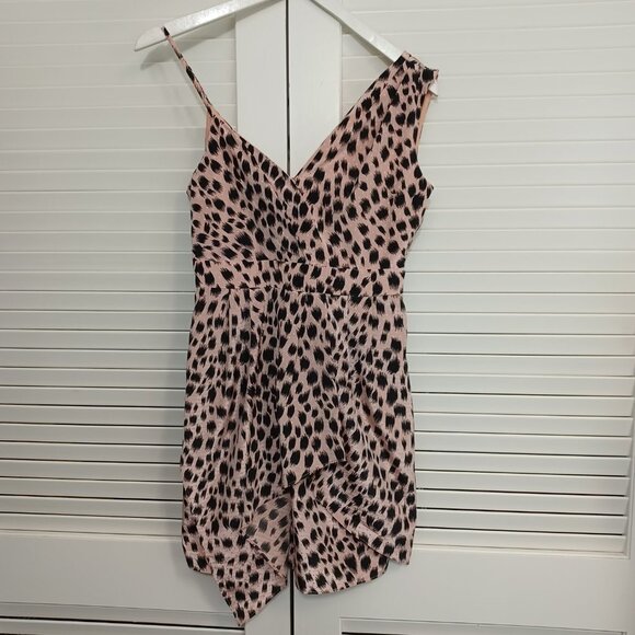 BCBGeneration Mini Dress One Shoulder Cocktail Dress Animal Print Womens 2 - Picture 8 of 11